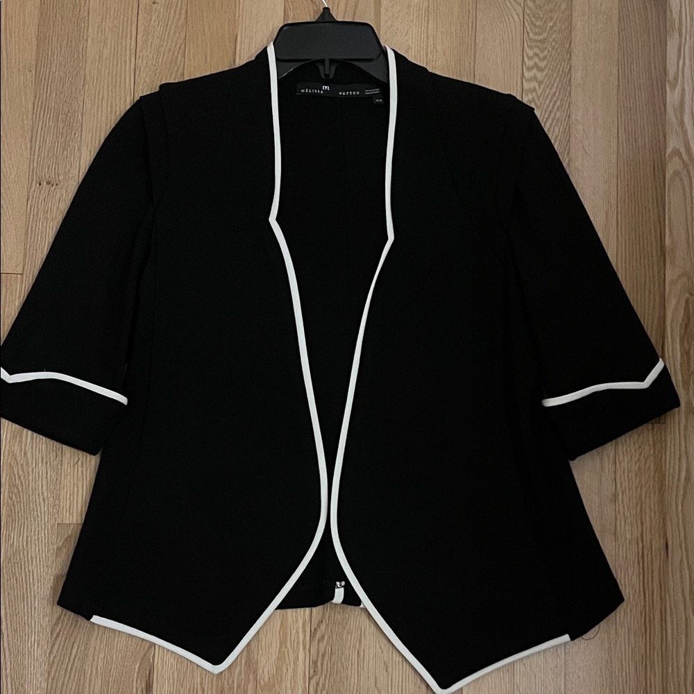 MELISSA NEPTON Black Blazer with White Trim